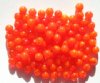 50 6mm Round Orange Givre Glass Beads